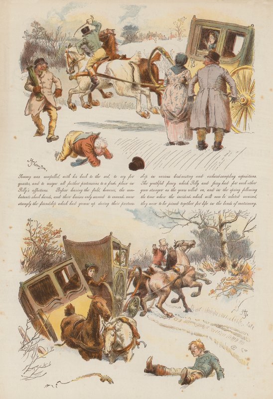 The Loves and Jalousies of Two Jolly Postboys (chromolitho) af Hugh Thomson