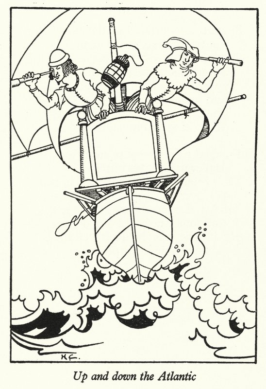Op og ned af Atlanten (litho) af Hugh Chesterman