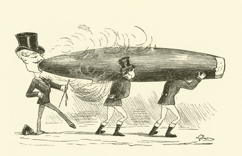 Cigarrygning (gravering) af Hugh Rowley