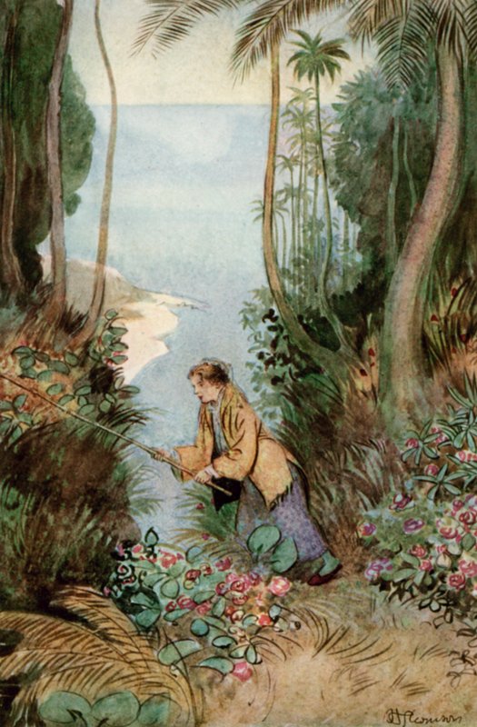 Illustration til J M Barrie The Admirable Crichton af Hugh Thomson