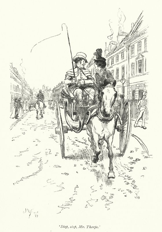Illustration til Northanger Abbey af Jane Austen (litho) af Hugh Thomson