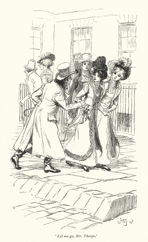 Illustration til Northanger Abbey af Jane Austen (litho) af Hugh Thomson