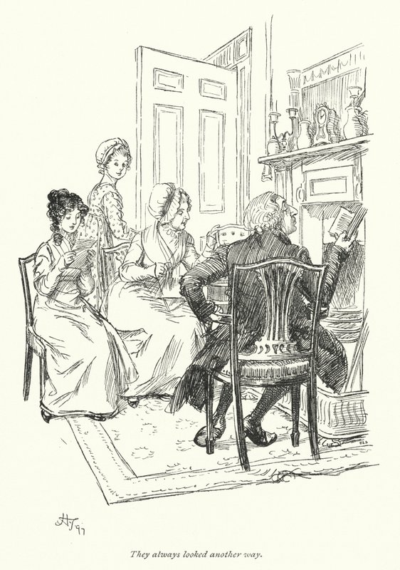 Illustration til Northanger Abbey af Jane Austen (litho) af Hugh Thomson