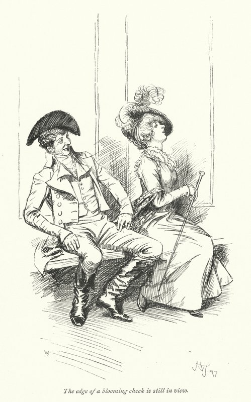 Illustration til Northanger Abbey af Jane Austen (litho) af Hugh Thomson