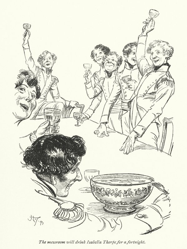 Illustration til Northanger Abbey af Jane Austen (litho) af Hugh Thomson