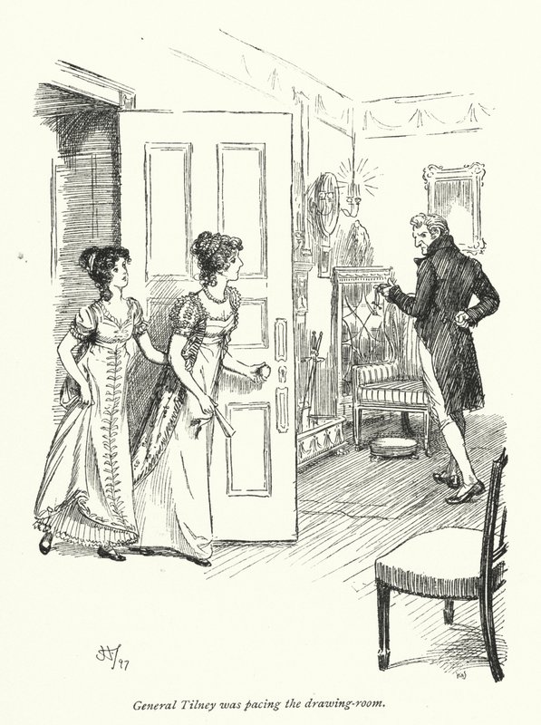 Illustration til Northanger Abbey af Jane Austen (litho) af Hugh Thomson