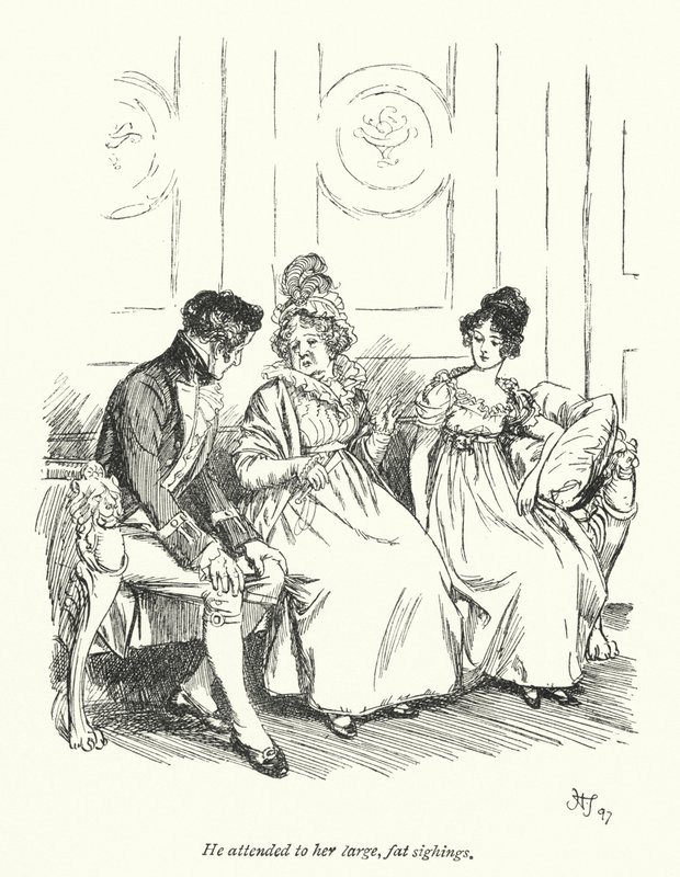 Illustration for Persuasion af Jane Austen (litho) af Hugh Thomson