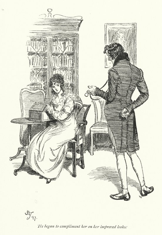 Illustration for Persuasion af Jane Austen (litho) af Hugh Thomson