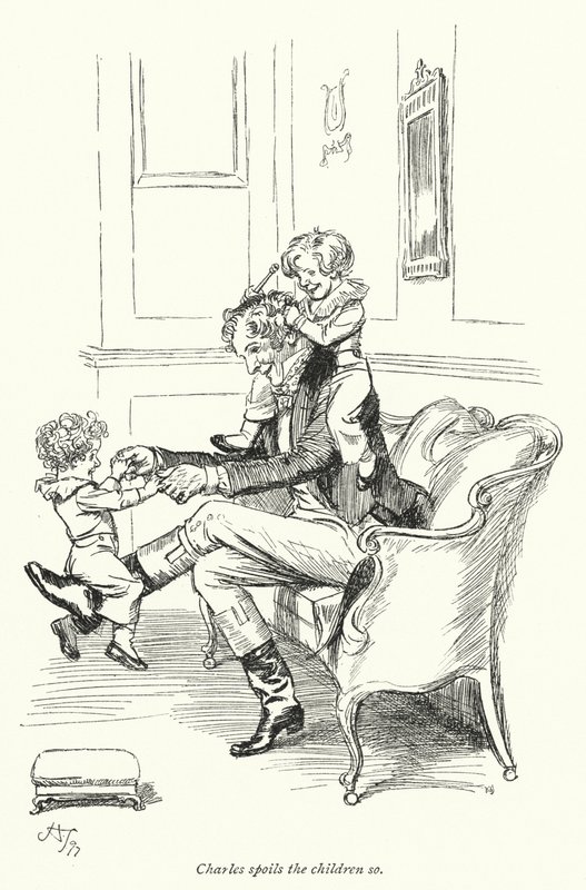 Illustration for Persuasion af Jane Austen (litho) af Hugh Thomson
