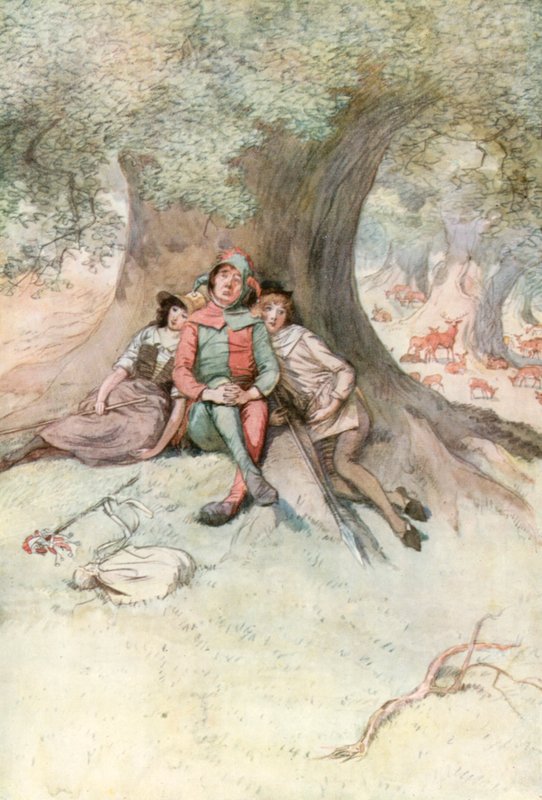Illustration til Shakespeares, som du kan lide det af Hugh Thomson