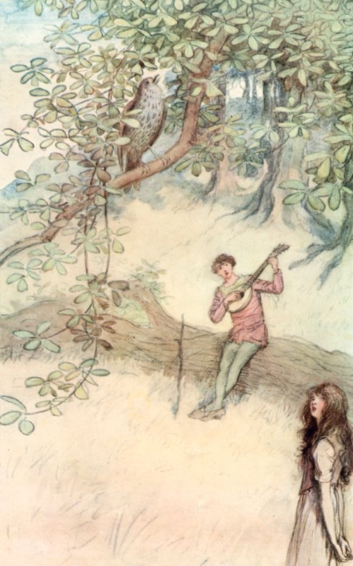 Illustration til Shakespeares, som du kan lide det af Hugh Thomson