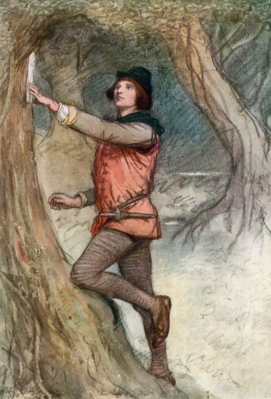 Illustration til Shakespeares, som du kan lide det af Hugh Thomson