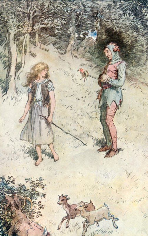 Illustration til Shakespeares, som du kan lide det af Hugh Thomson