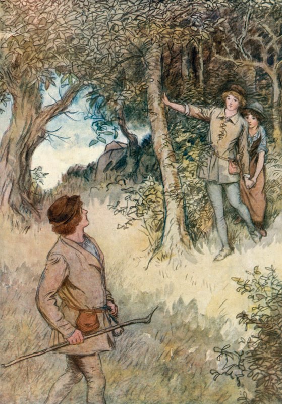 Illustration til Shakespeares, som du kan lide det af Hugh Thomson