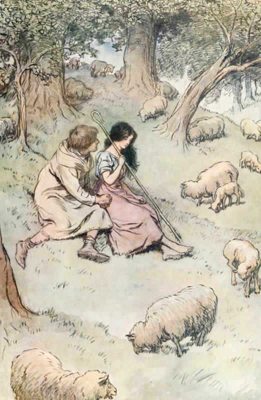Illustration til Shakespeares, som du kan lide det af Hugh Thomson