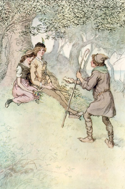Illustration til Shakespeares, som du kan lide det af Hugh Thomson