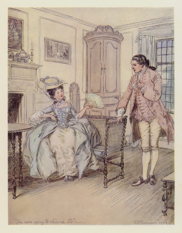 Miss Hardcastle og Charles Marlow af Hugh Thomson