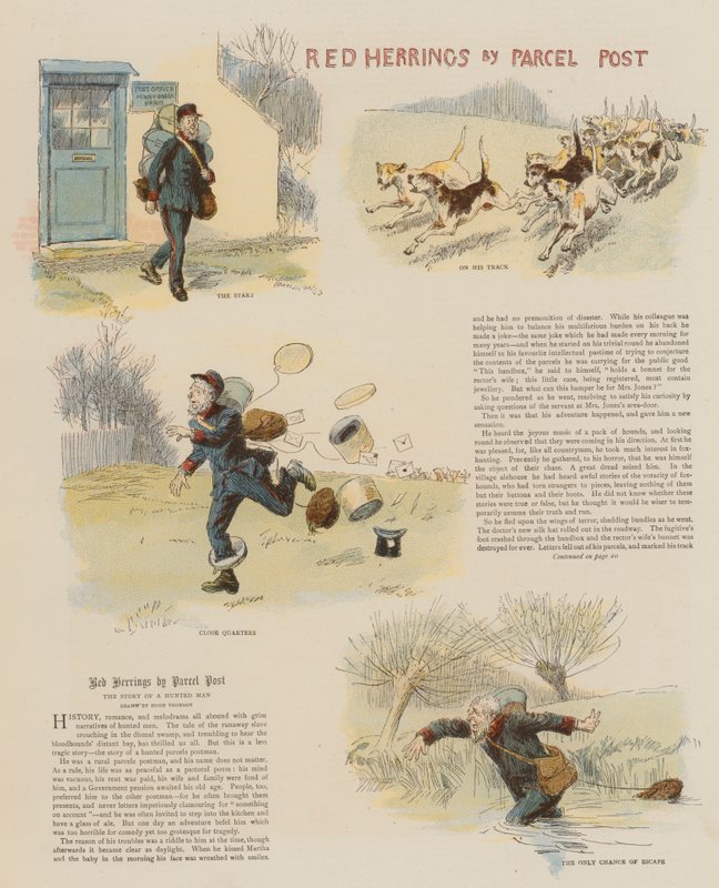 Red Herrings med Pakkepost (chromolitho) af Hugh Thomson