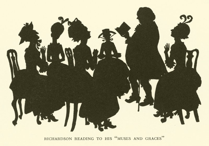 Richardson læser til sine "Muses and Graces" (gravering) af Hugh Thomson