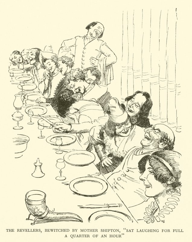 The Revellers, forhekset af Mother Shipton, "Sat Laughing for Full a Quarter of an Hour" (gravering) af Hugh Thomson