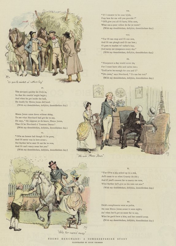 Young Herchard, en historie fra Somersetshire (chromolitho) af Hugh Thomson