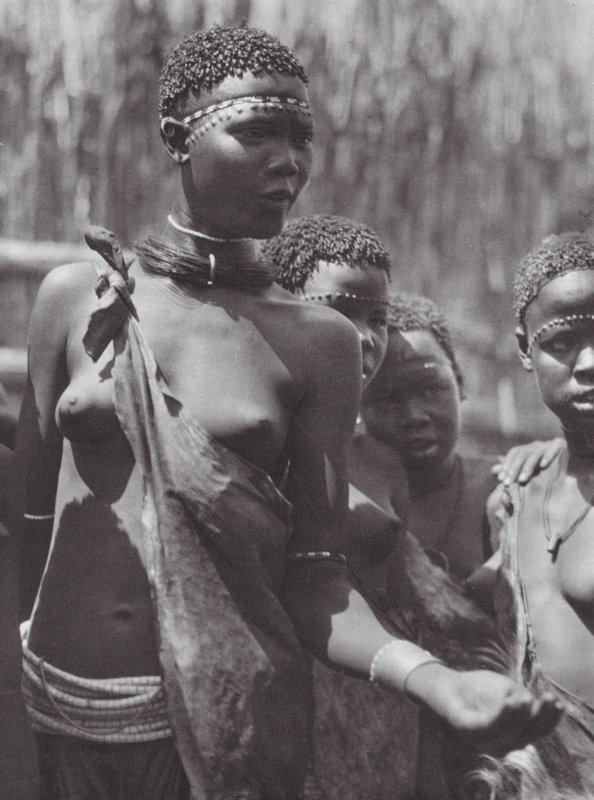 Afrika: Shilluk-piger (s/h-foto) af Hugo Adolf Bernatzik