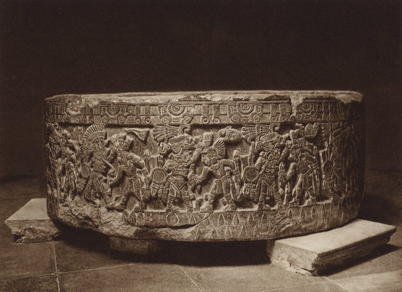 Mexico: Kong Tizocs offeralter, Nationalmuseet (s/h-foto) af Hugo Brehme