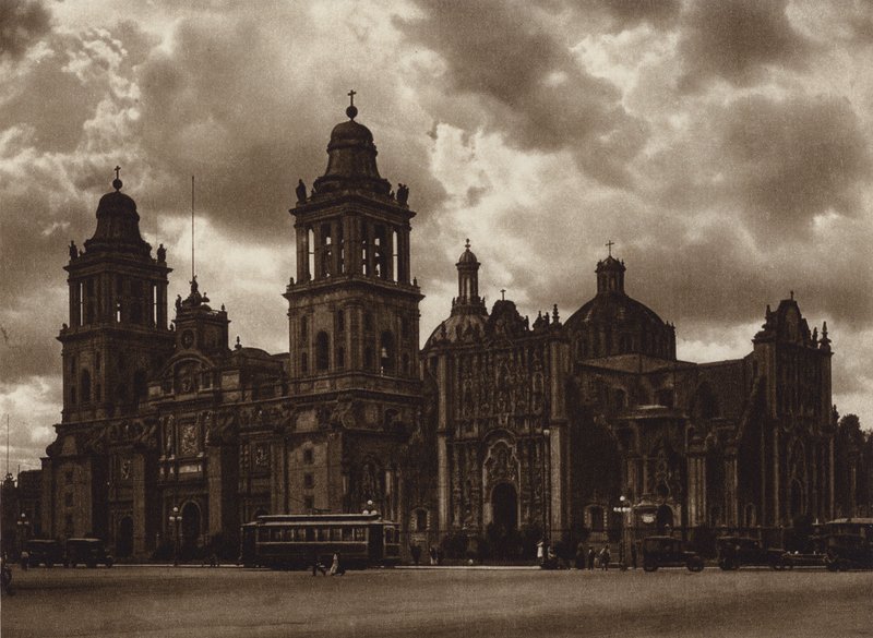 Mexico: Hovedstaden Mejico, La catedral (s/h-foto) af Hugo Brehme