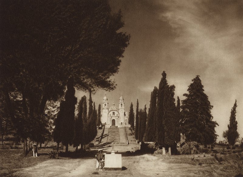 Mexico: Cholula, Guadalupe-kirken (s/h-foto) af Hugo Brehme