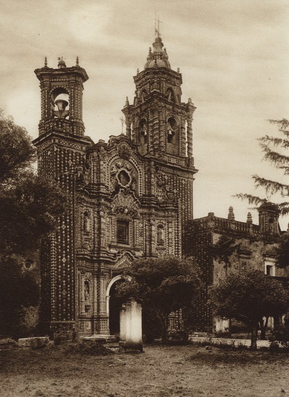 Mexico: San Francisco-kirken, tidligere visning (s/h-foto) af Hugo Brehme