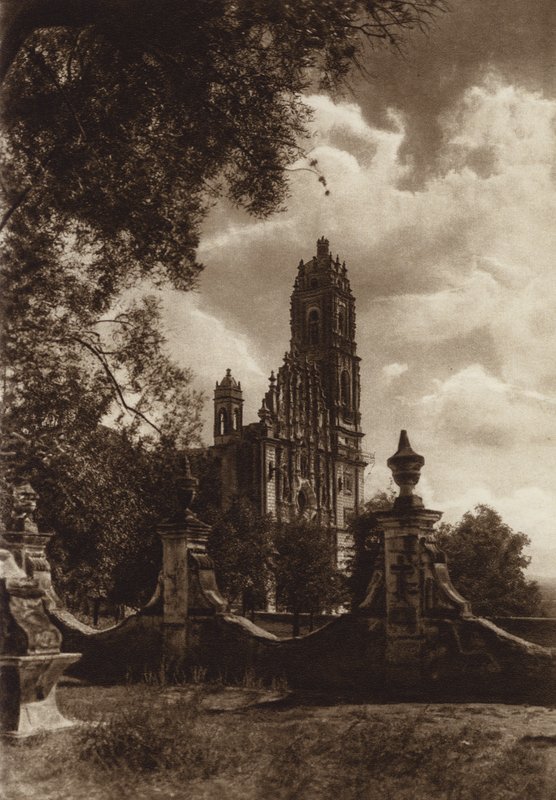 Mexico: Kirken i Tepozotlan (s/h-foto) af Hugo Brehme