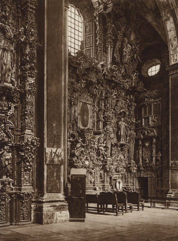 Mexico: Kirken i Tepozotlan (s/h-foto) af Hugo Brehme