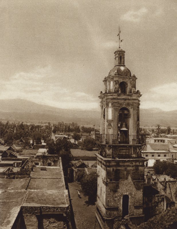 Mexico: Kirken i Xochimilco (s/h-foto) af Hugo Brehme