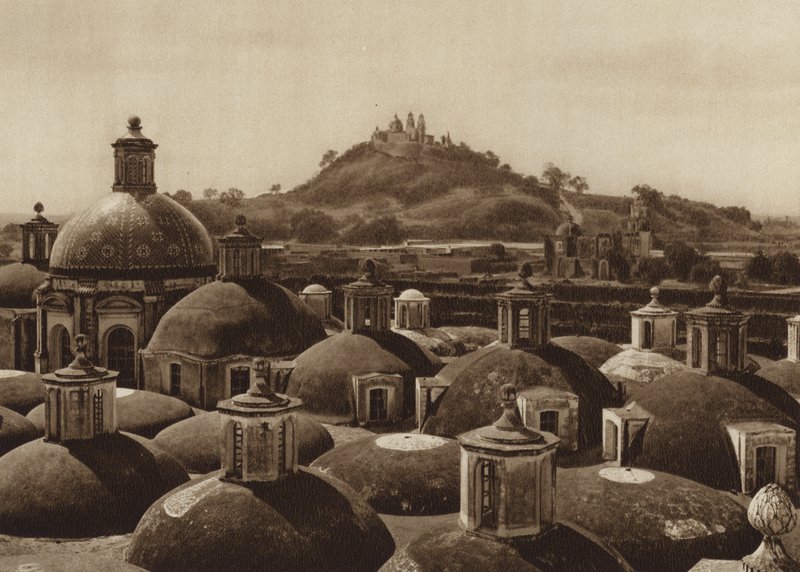 Mexico: Piramide de Cholula (s/h-foto) af Hugo Brehme