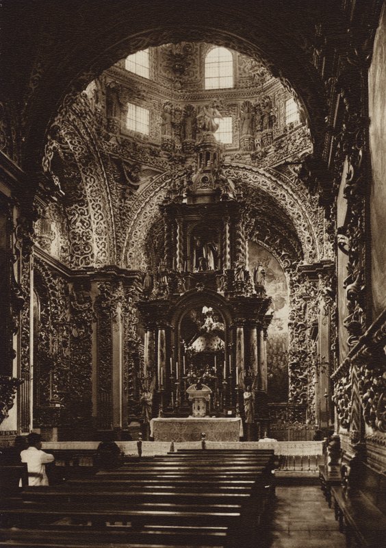 Mexico: Puebla, kapellet i San Domingo-kirken (s/h-foto) af Hugo Brehme