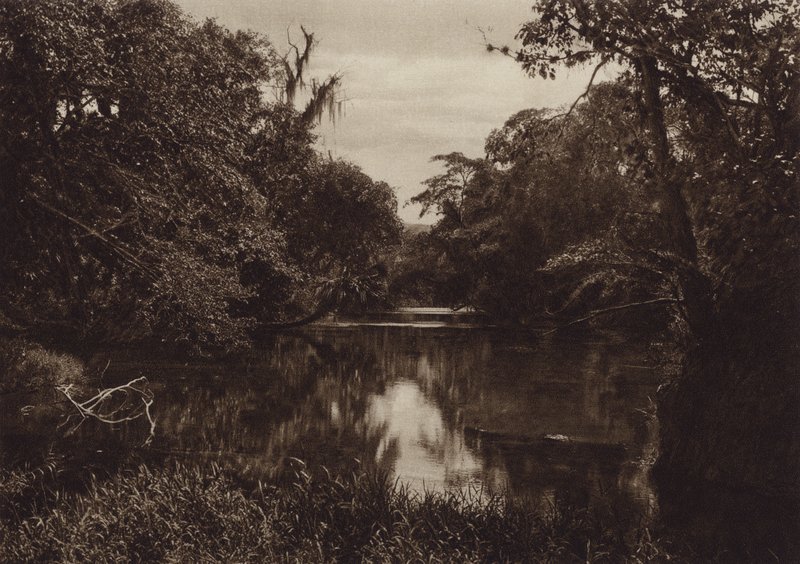 Mexico: Tamasopo, Panorama del rio, Vera Cruz State (s/h-foto) af Hugo Brehme