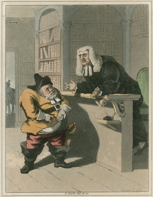 Illustration fra Hudibras af Samuel Butler af I Clark