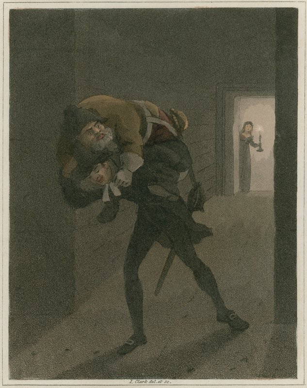Illustration fra Hudibras af Samuel Butler af I Clark