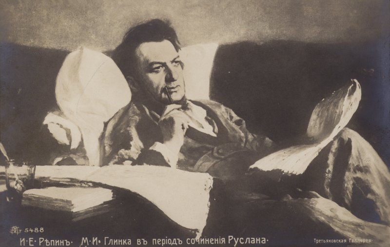 Portræt af den russiske komponist Mikhail Glinka, 1887 af Ilya Efimovich Repin