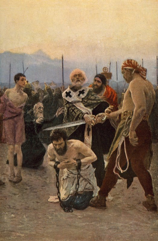 St Nicholas of Myra redder tre uskyldige fra døden af Ilya Efimovich Repin