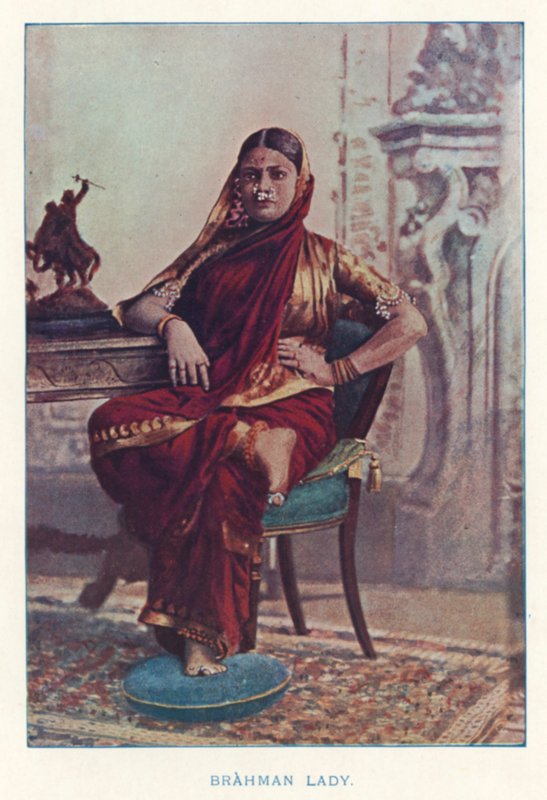 Indiske indfødte: Brahman Lady (farvet foto) af Indian photographer