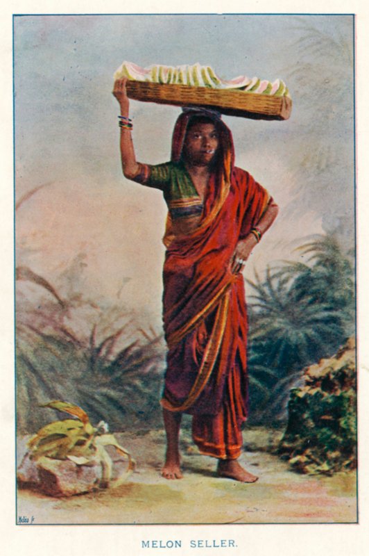 Indiske indfødte: Melonsælger (farvet foto) af Indian photographer