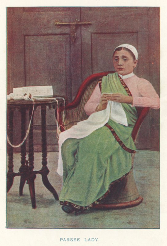 Indiske indfødte: Parsee Lady (farvet foto) af Indian photographer