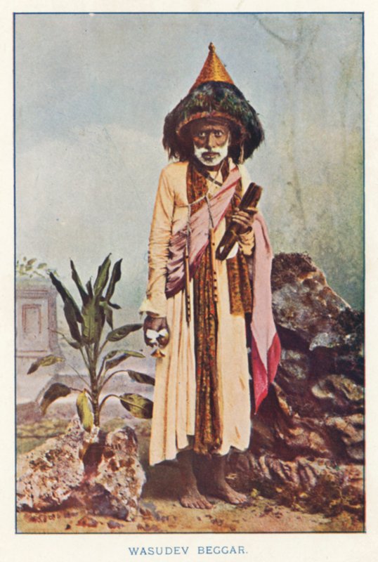 Indiske indfødte: Wasudev Beggar (farvet foto) af Indian photographer
