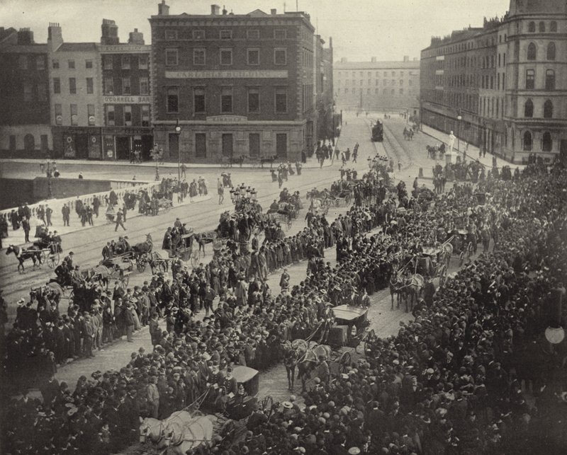 Parnell Memorial Procession, Dublin (s/h-billede) af Irish Photographer