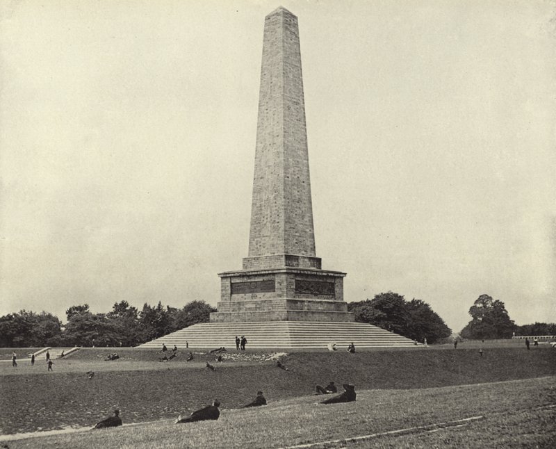 The Wellington Testimonial, Phoenix Park (s/h-billede) af Irish Photographer