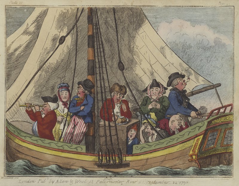 En sørejse, 1796 (farvet radering) af Isaac Robert Cruikshank