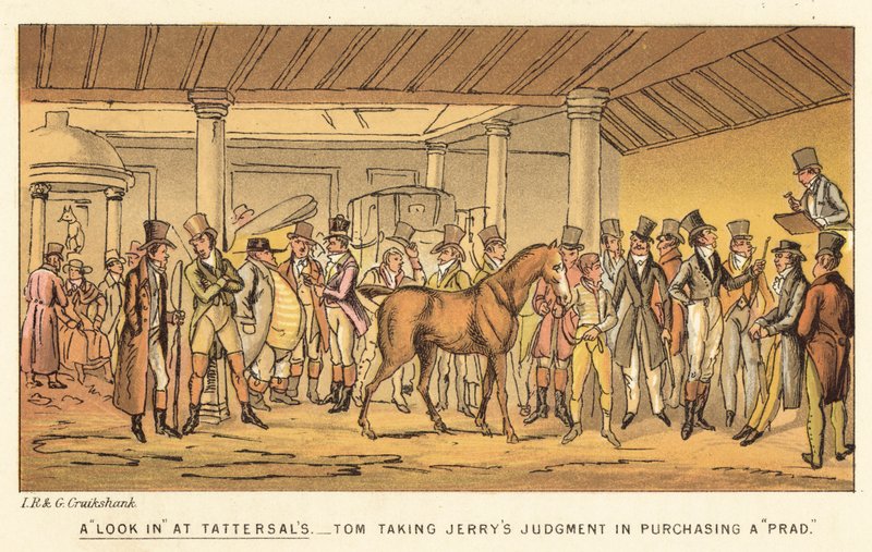 Et kig ind på Tattersalls af Isaac, Robert and George Cruikshank