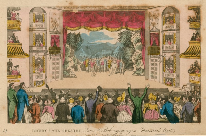 Drury Lane Theatre, London af Isaac, Robert and George Cruikshank
