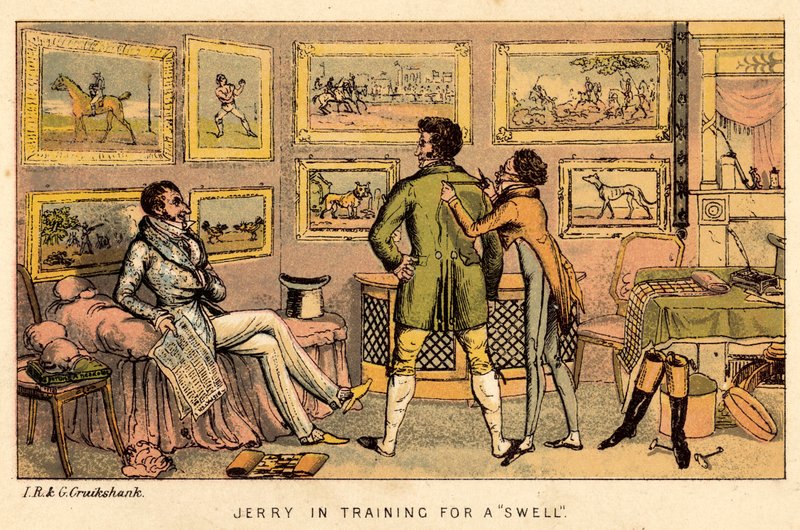 Jerry under træning for en dønning af Isaac, Robert and George Cruikshank